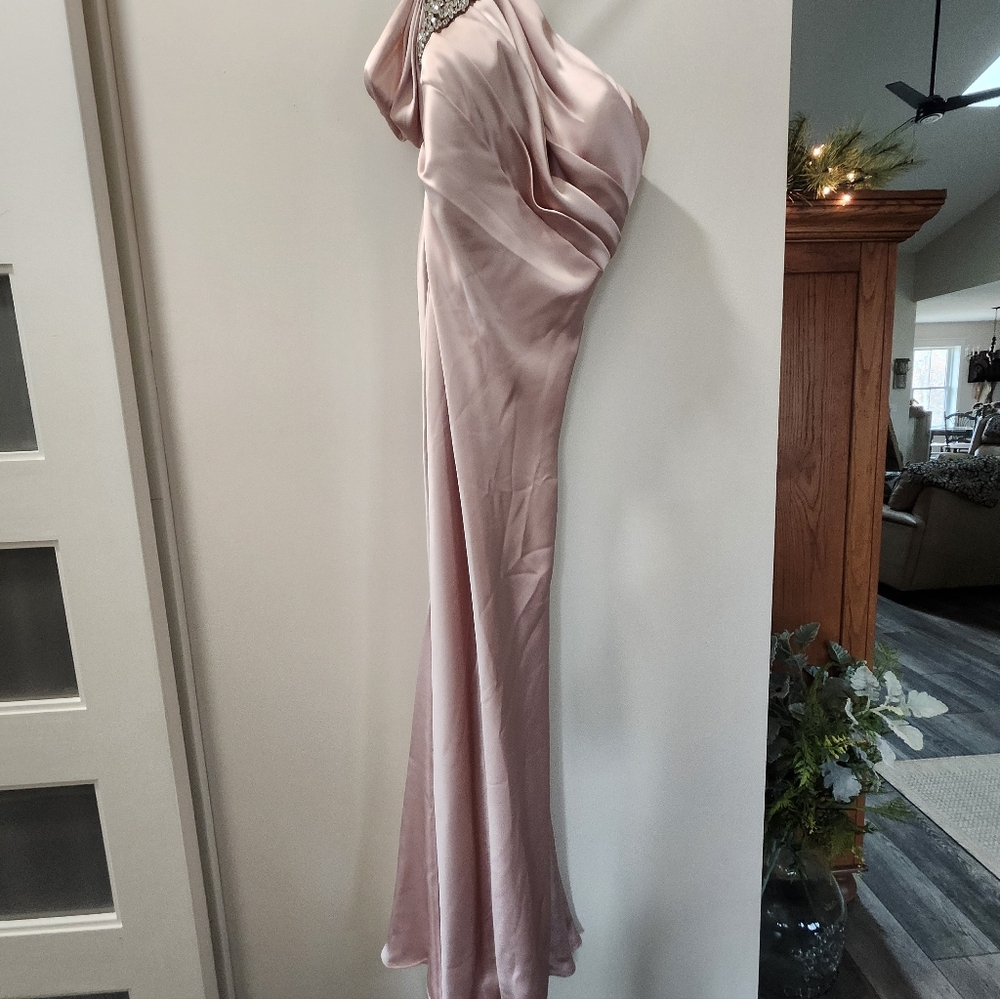 Jovani Blush One Shoulder Gown